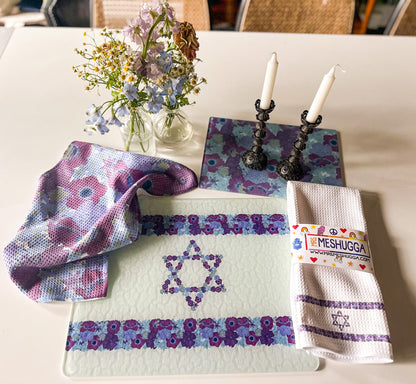 Flowers of Israel Shabbat Candle Drip Tray