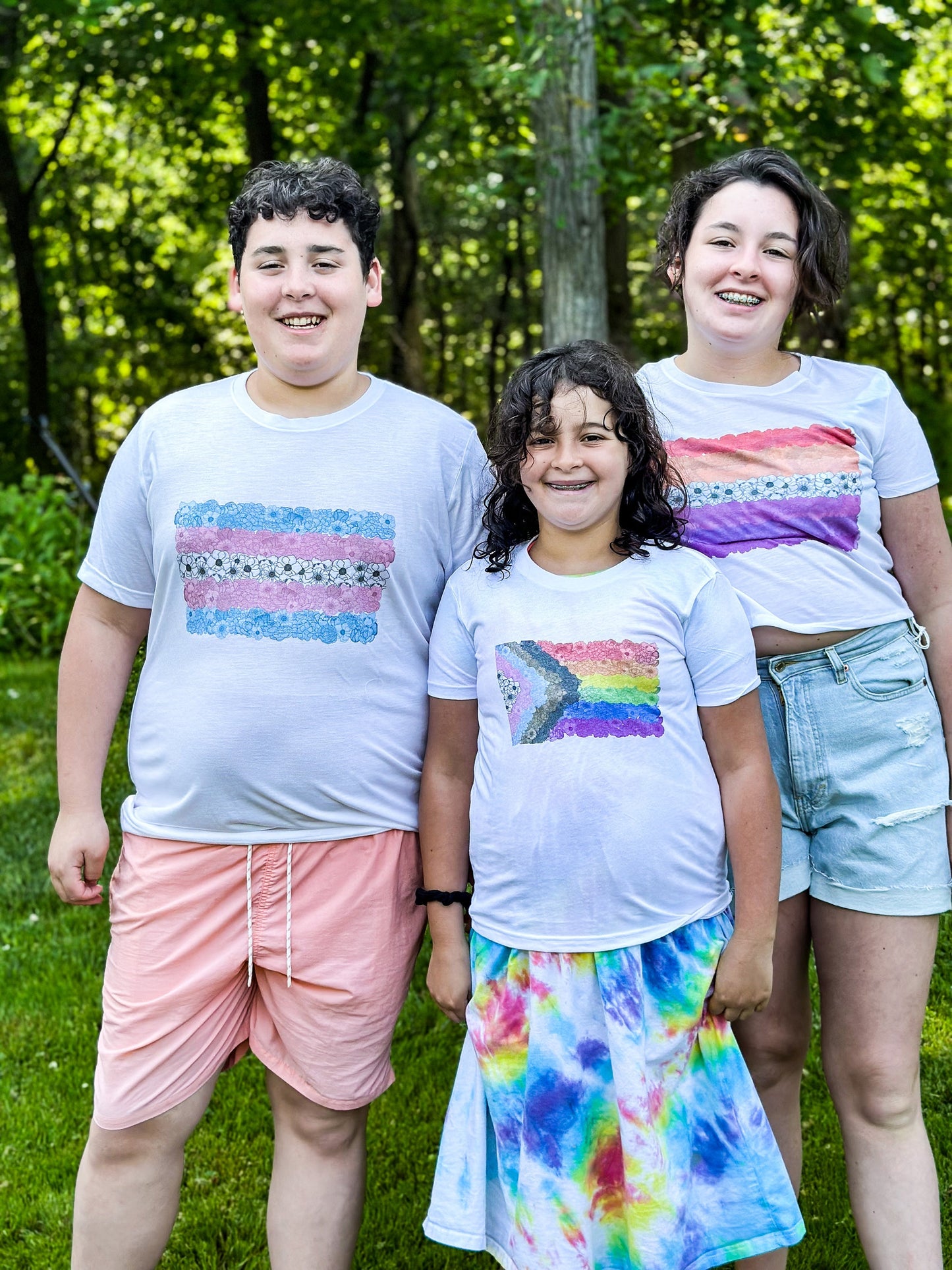 Floral Pride Collection - Trans Flag Unisex T-shirt