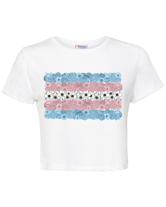 Floral Pride Collection - Trans Flag Crop | Adults