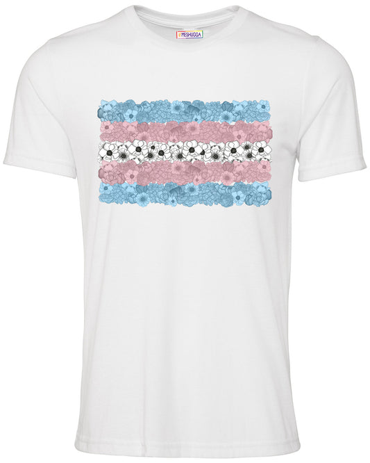 Floral Pride Collection - Trans Flag Unisex T-shirt | Adults
