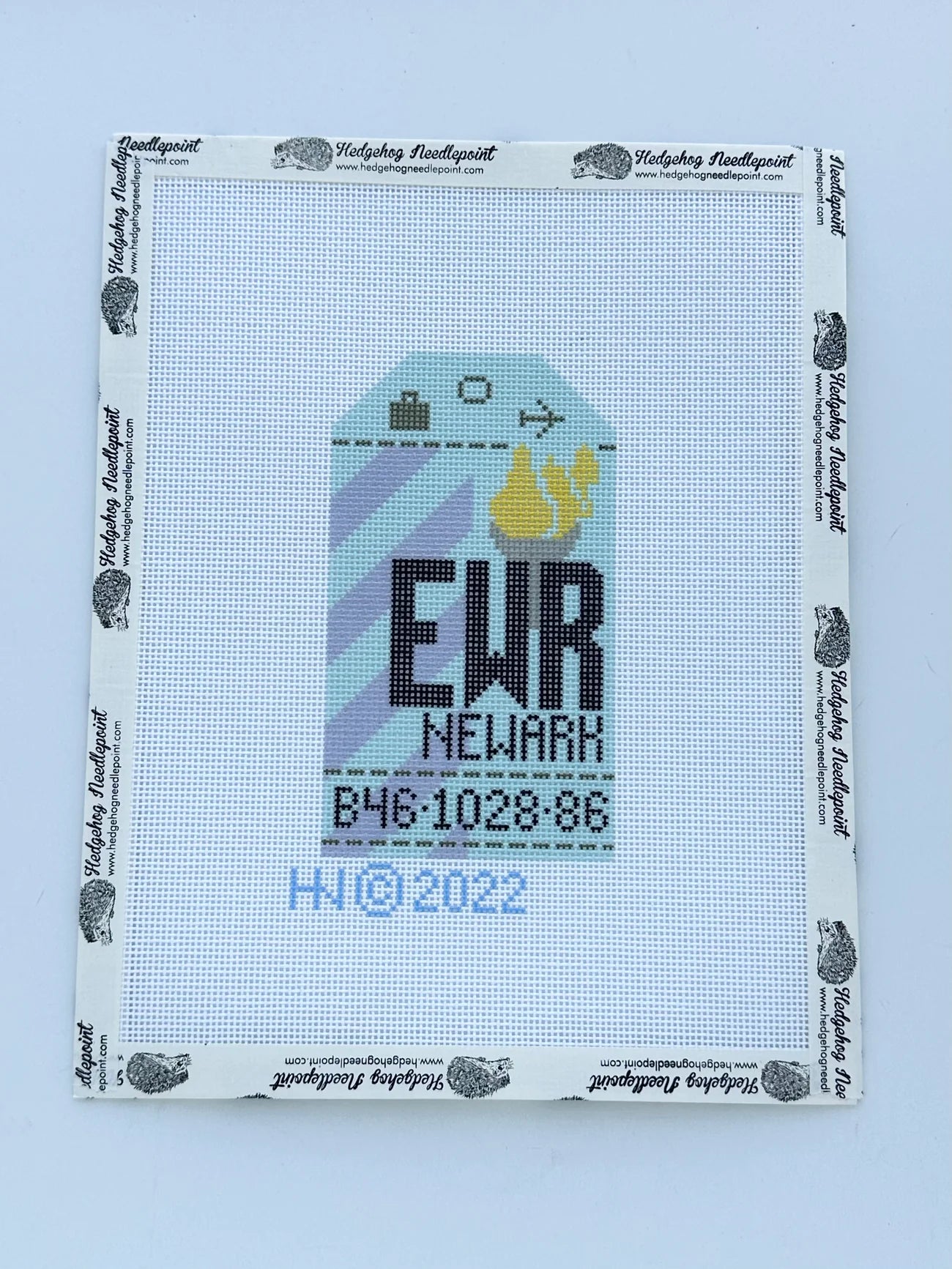 Newark Retro Travel Tag Needlepoint Canvas
