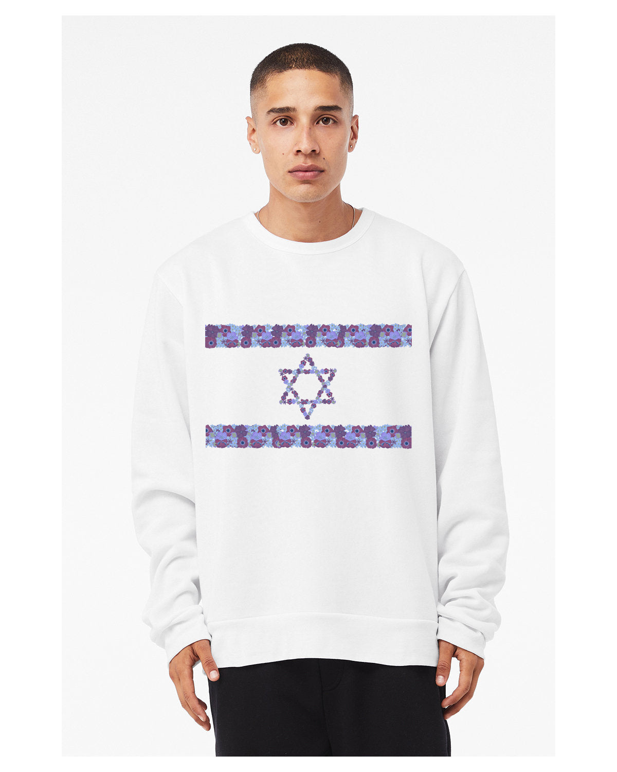 Israel Floral Flag Crewneck Sweatshirt
