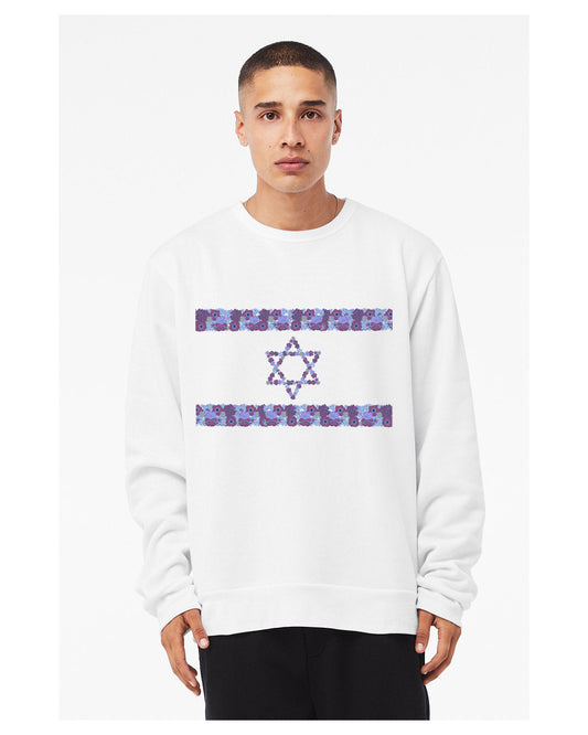 Israel Floral Flag Crewneck Sweatshirt | We Stand with Israel