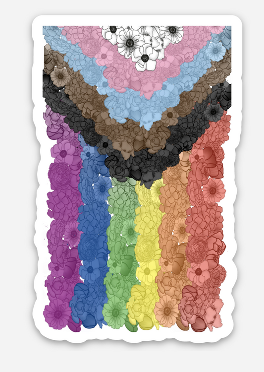 Pride Floral Flag Sticker | Pride
