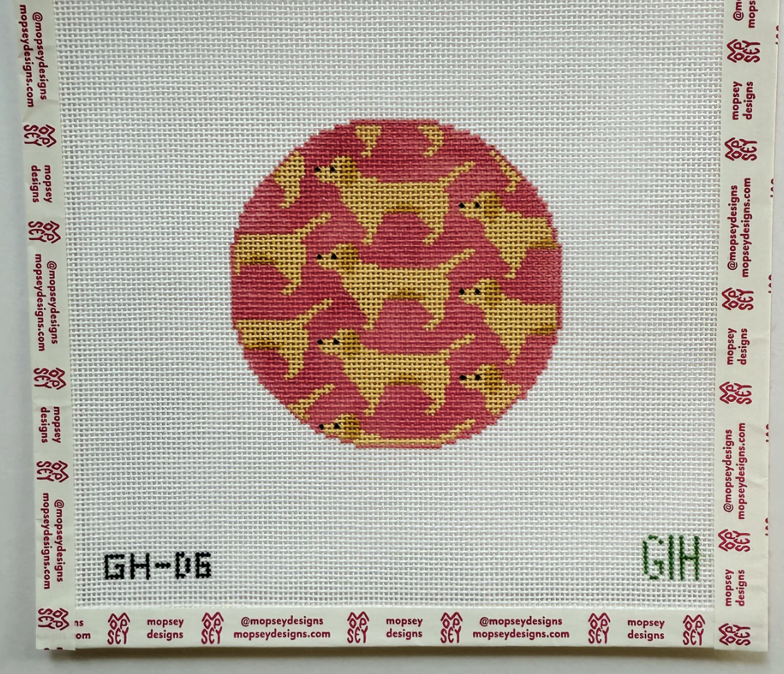 Green Heart Needle Point: Golden Retriever