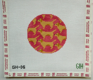 Green Heart Needle Point: Golden Retriever