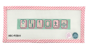 Mahjong Tiles - Key Fob Pink