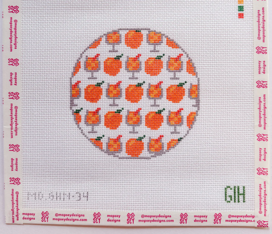 Green Heart Needlepoint: Spritz Round Coaster