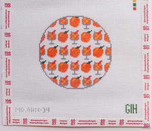 Green Heart Needlepoint: Spritz Round Coaster