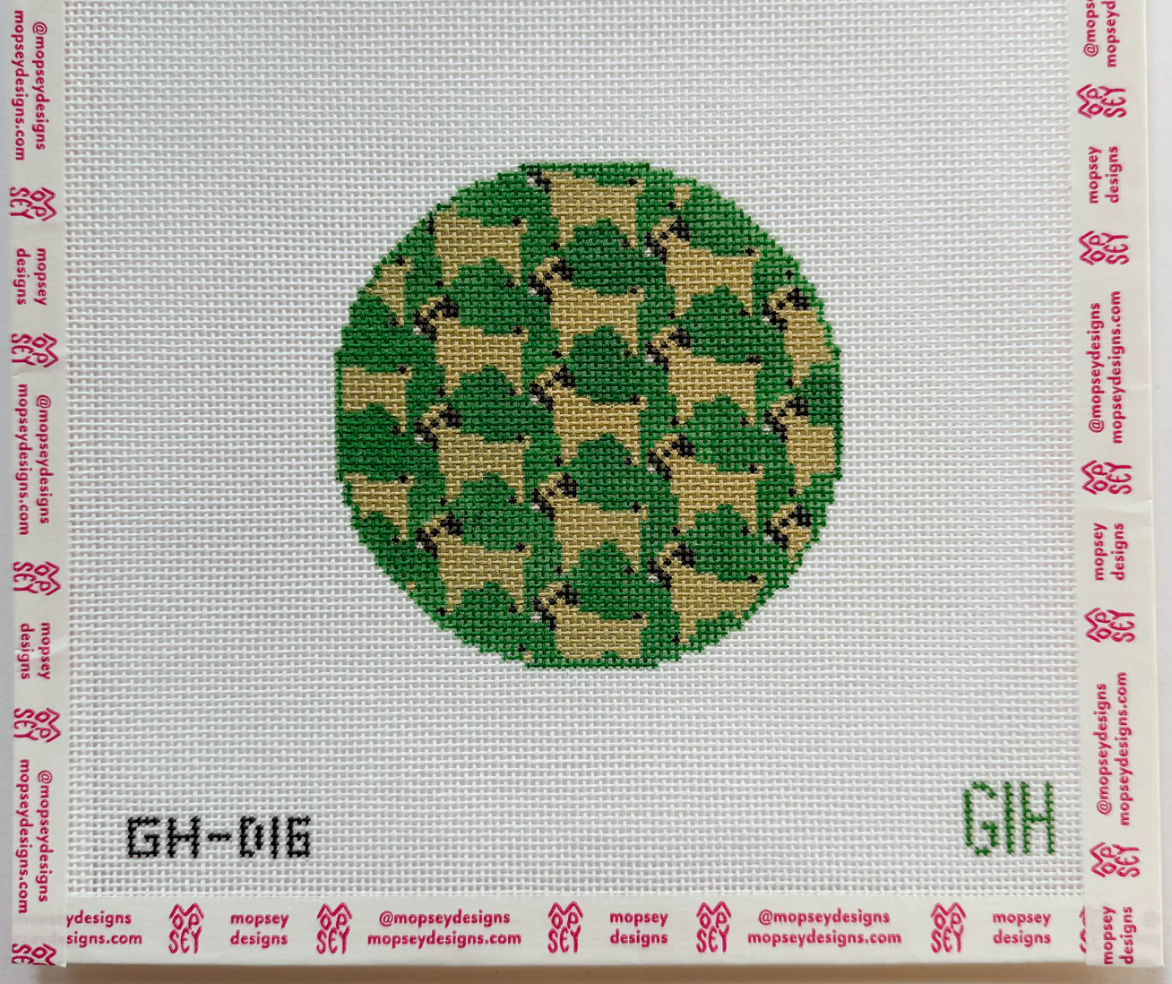 Green Heart Needlepoint: Pug