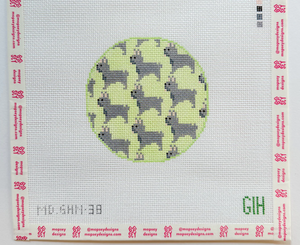 Green Heart Needlepoint: French Bulldog