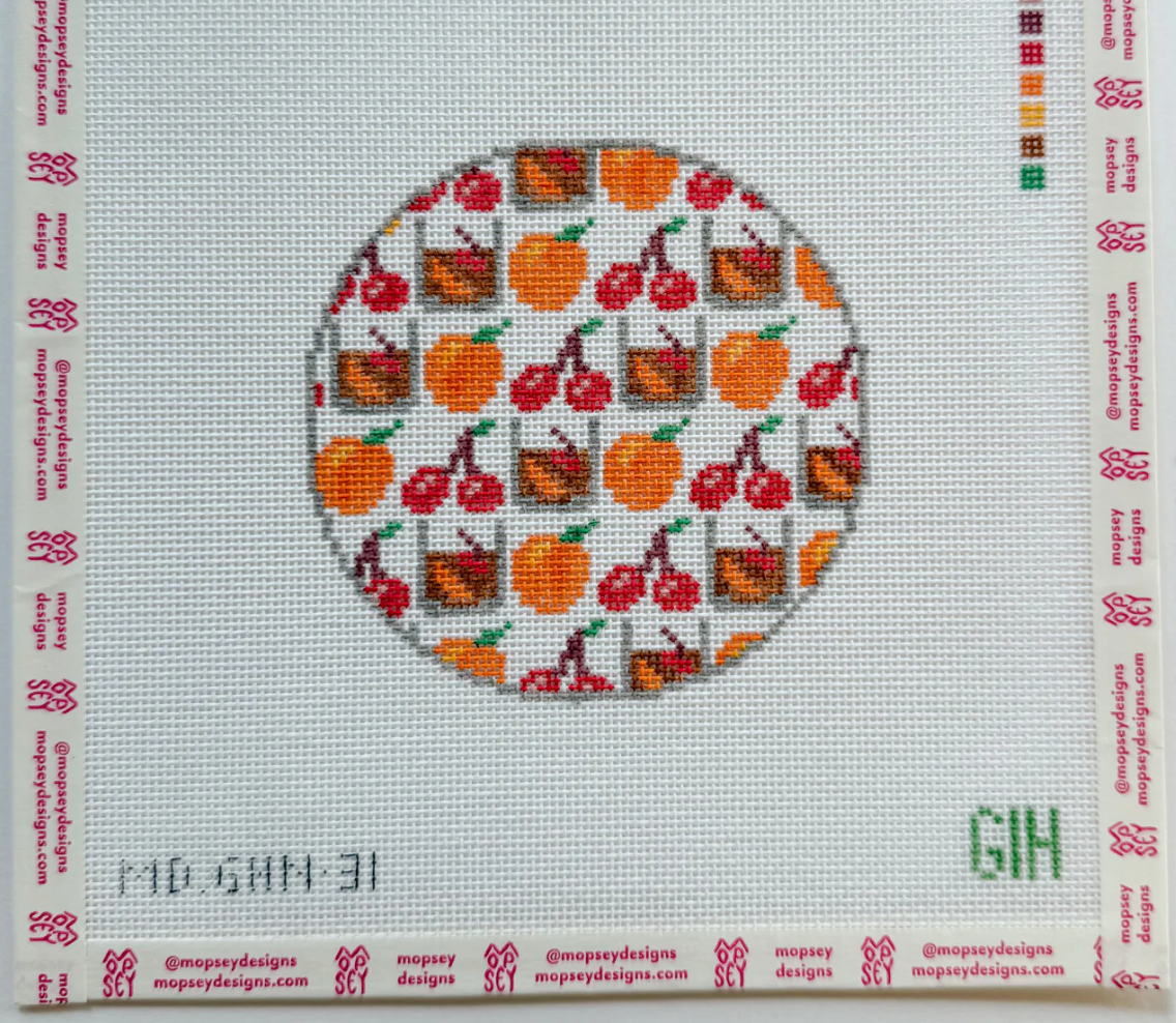 Green Heart Needlepoint: Old Fashioned Round Coaster
