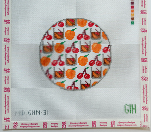 Green Heart Needlepoint: Old Fashioned Round Coaster