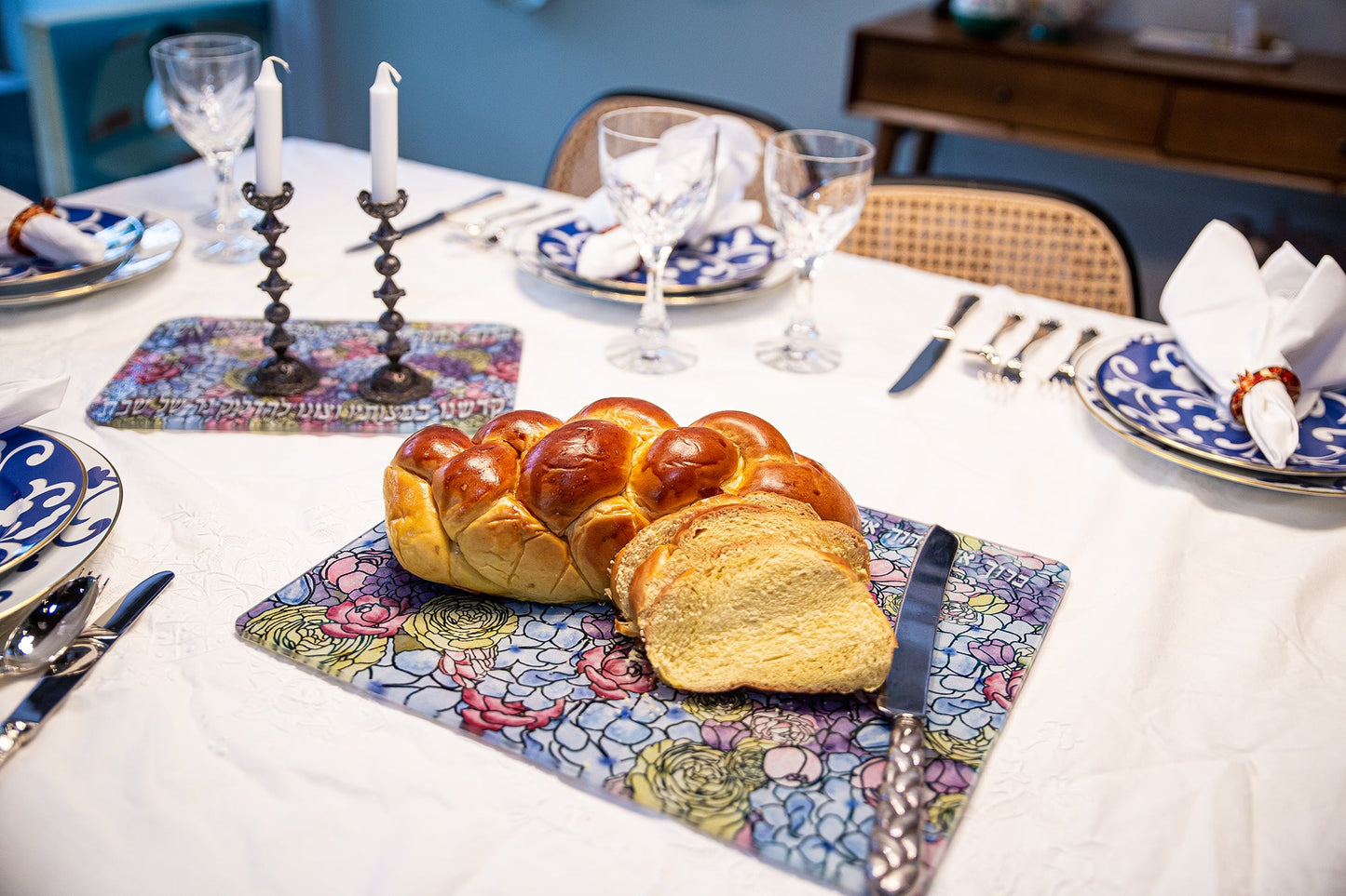 Floral Challah Board