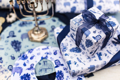 Hanukkah Toile Wrapping Paper - 3 foot roll