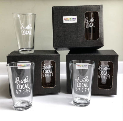 Drink Local Set of Four Pint Glasses