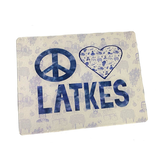 Peace Love Latkes Glass Tray | Hanukkah Ad Set
