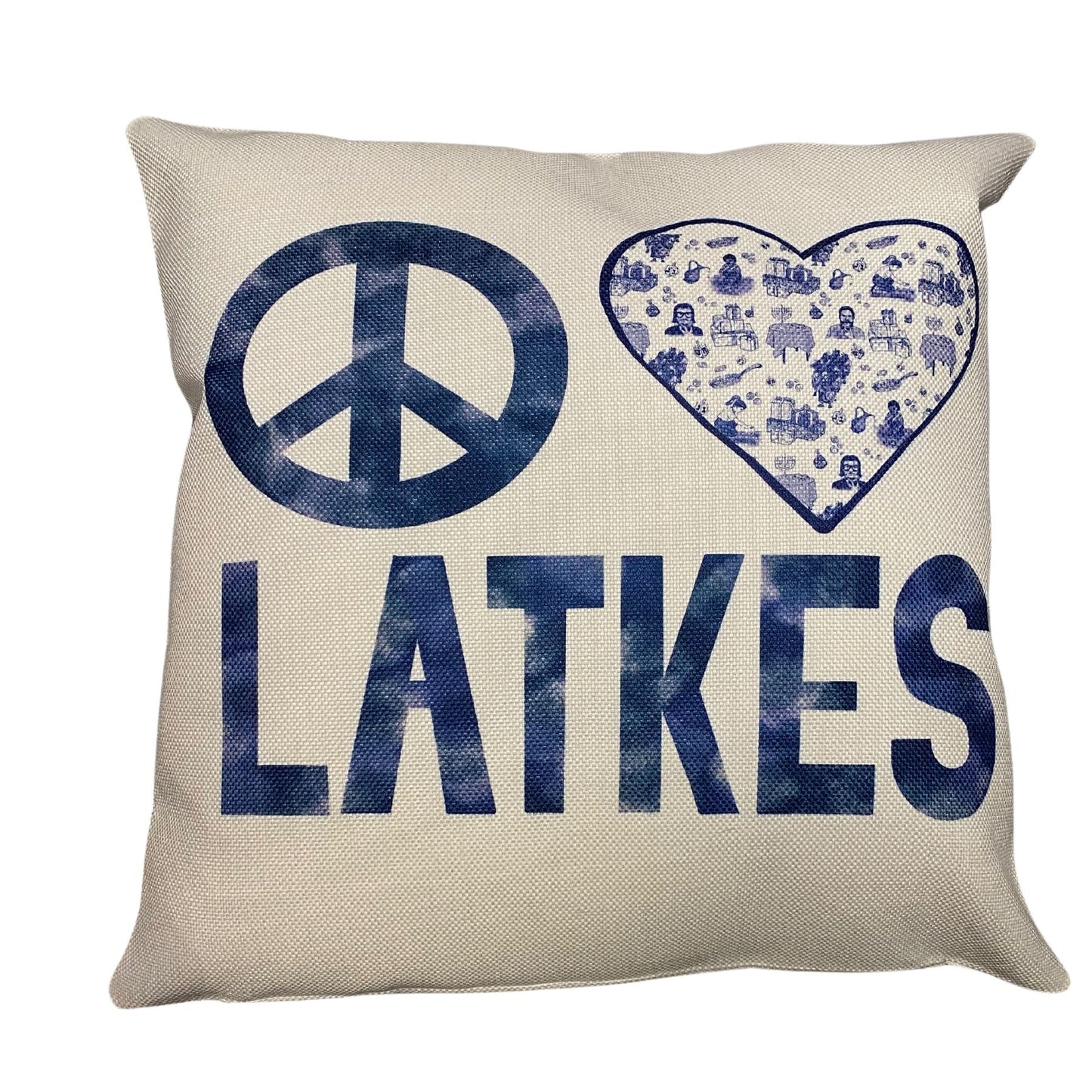 Peace Love Latkes Pillow