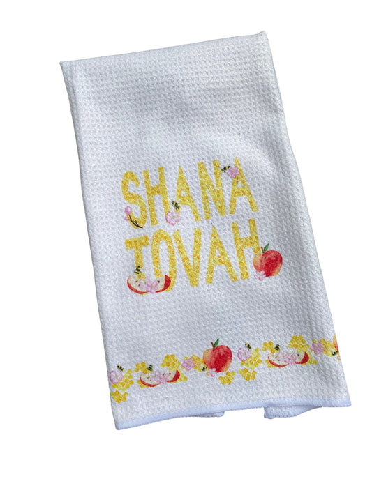 Shana Tovah Waffle Weave Hand Towel | Rosh Hashanah