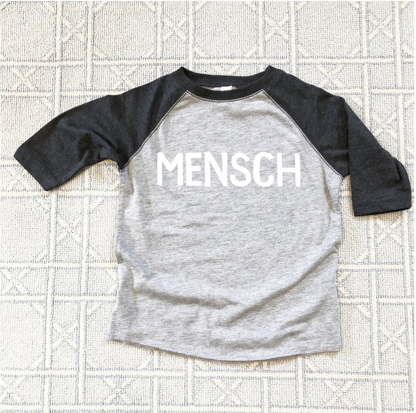 Mensch Block Kids' Baseball Shirt