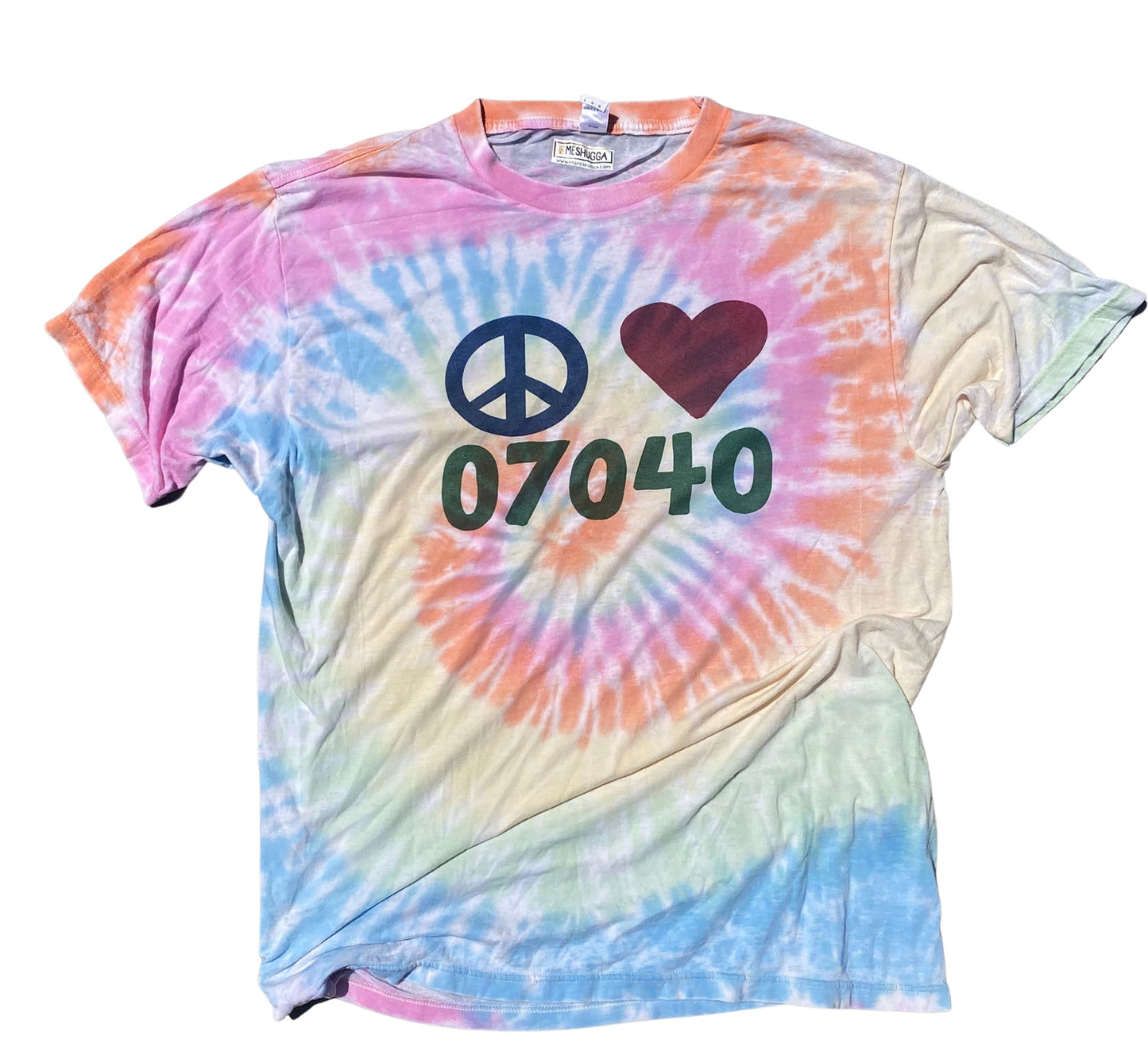 Peace Love Zip Code Adult Tie Dye